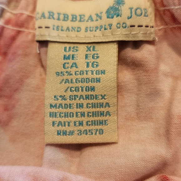Caribbean Joe Floral top coral color - Picture 3 of 6